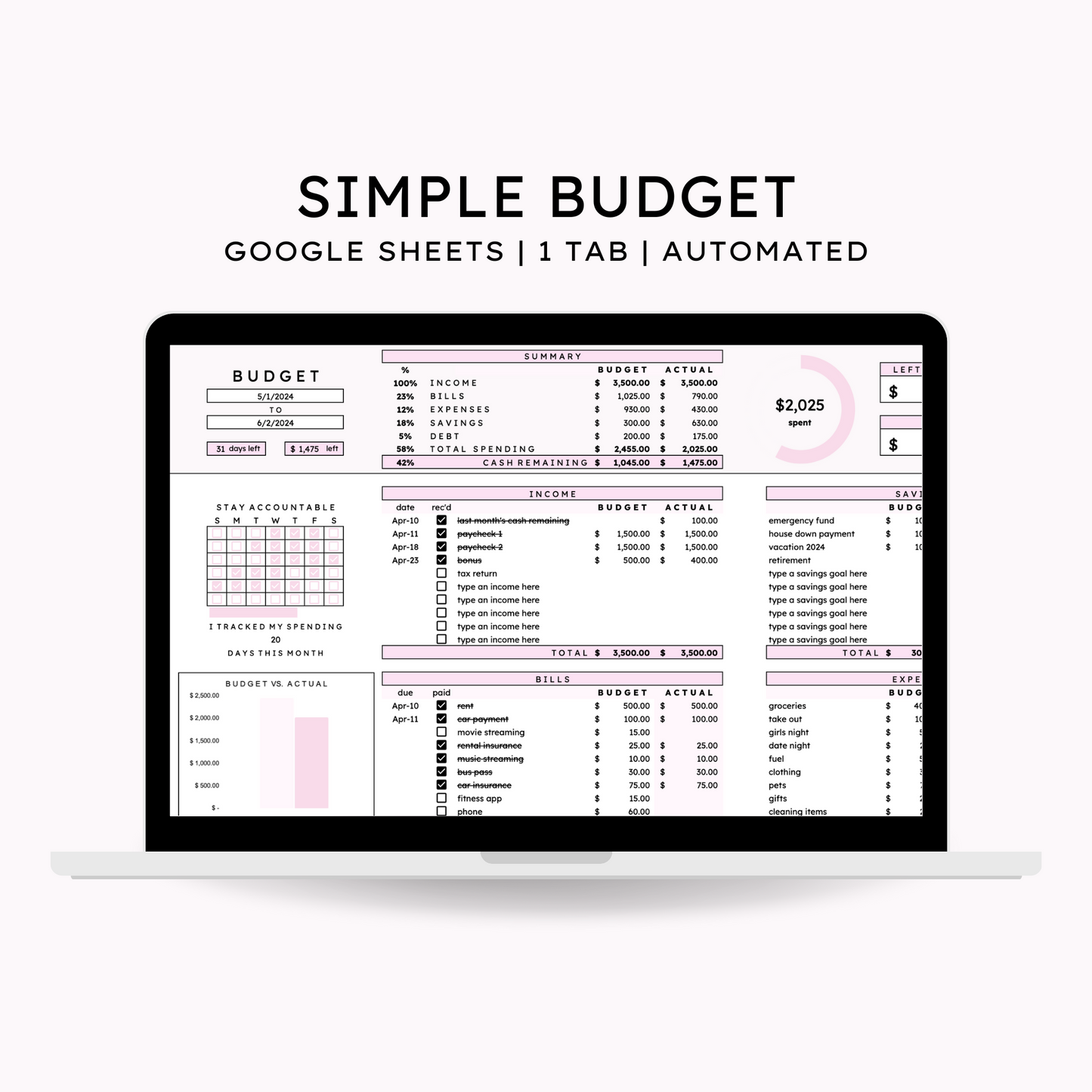 Simple Budget Tracker
