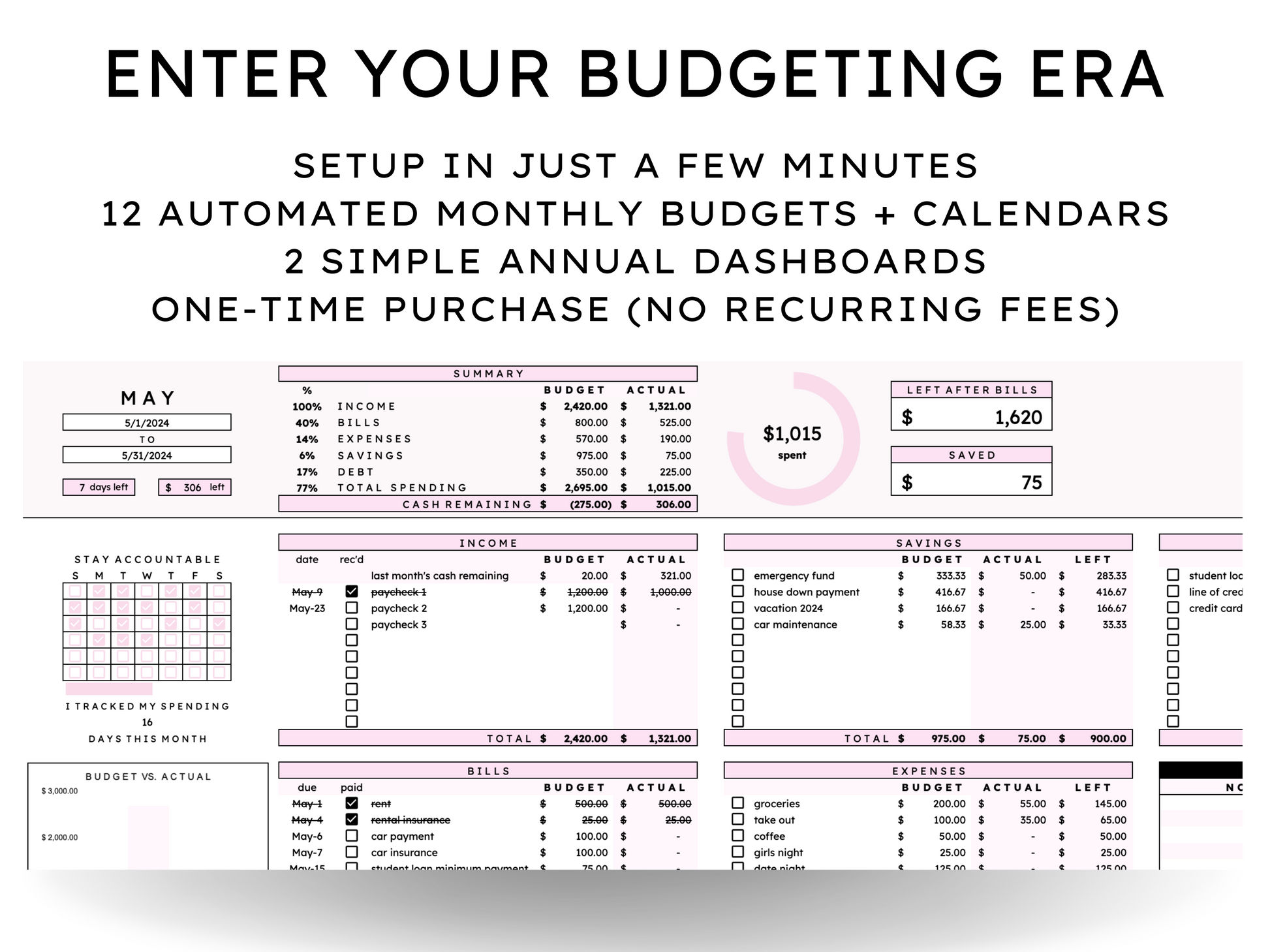 Simple Annual Budget Tracker